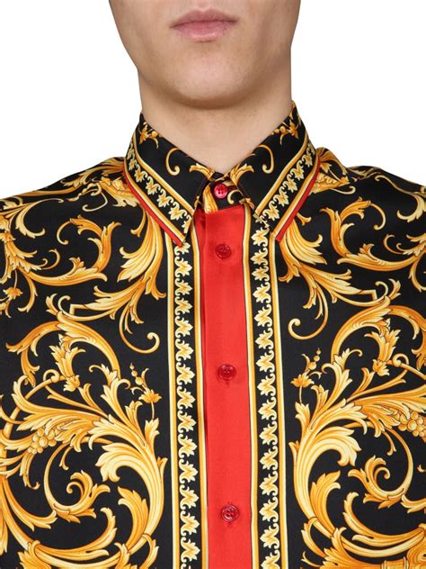 Versace Le Pop Classique Print Silk Twill Shirt 